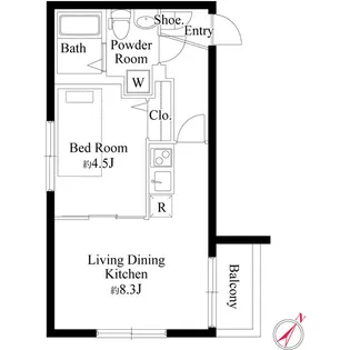 オークプレイス三軒茶屋【3階】の間取り