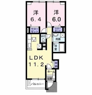 グランツ柳瀬【1階】の間取り