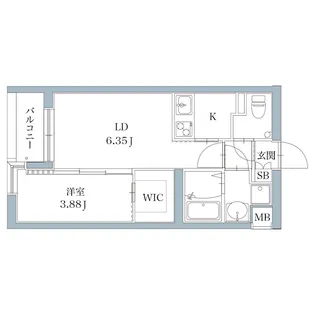 サニークレスト西新【3階】の間取り