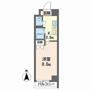 ヴィアーレ四条大宮【6階】の間取り