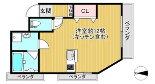 ブドワール北山【2階】の間取り