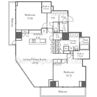 ザ・パークハウス三田タワー【11階】の間取り