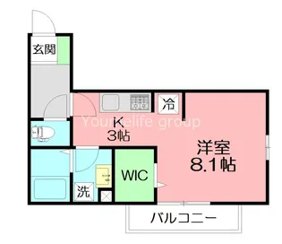 マオパレス愛甲石田【2階】の間取り