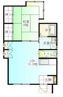 ハイツミナトII201【1LDK】【2階】の間取り