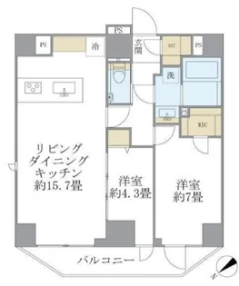 ルネサンス赤坂プレミアムコート【7階】の間取り