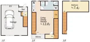un villa八王子(アンヴィラ_ガレージハウス)の間取り