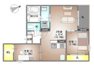 REGALEST 新福【2階】の間取り