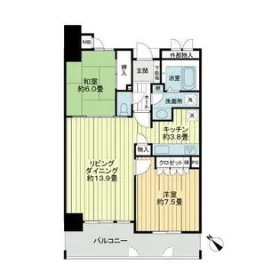 サーパスシティ新屋敷一番館【1階】の間取り