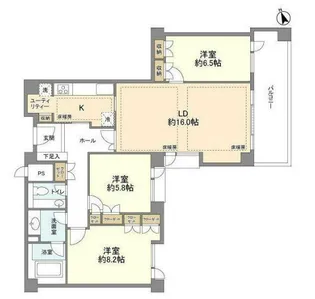 プレステージ浜田山【2階】の間取り
