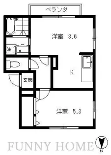 パステルコート【1階】の間取り