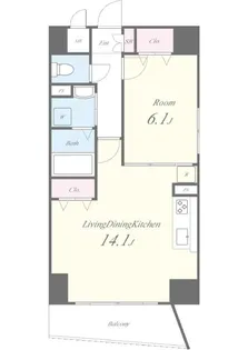 カーサ フェリーチェ【9階】の間取り