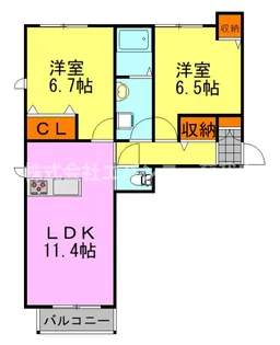 グレンディールD【2階】の間取り
