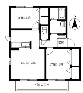 バリュージュファインB【2階】の間取り