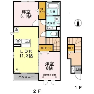 プラム シャルマン【2階】の間取り