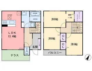 パークサイドモンパール A棟【1階】の間取り