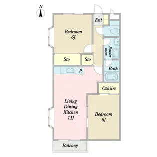シンパシーフロント【2階】の間取り