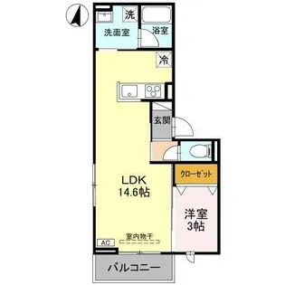 コタージュ七番館【3階】の間取り