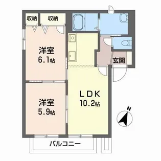 プレジオK【1階】の間取り
