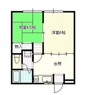 レヴール綾田【1階】の間取り