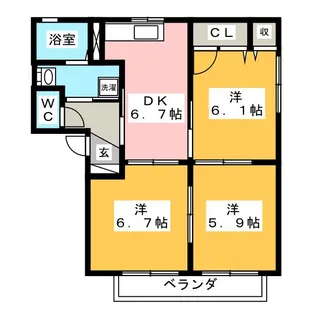ラカーサフェリス D棟【2階】の間取り