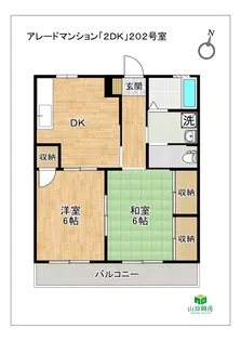 アレードマンション「2DK」【2階】の間取り