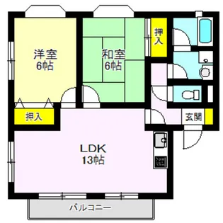 リジェールB棟【1階】の間取り