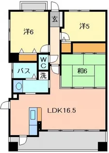 サーパス五日市【7階】の間取り