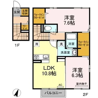 Una Casa Famigliai II棟【2階】の間取り