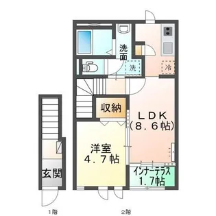 シャリス渡橋【2階】の間取り