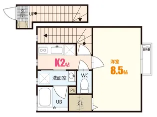 ブランキューブ祇園【2階】の間取り