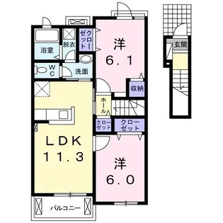 チェリーブロッサム【2階】の間取り