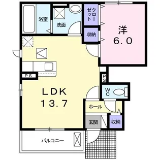 フレッシュ ダンジェ【1階】の間取り