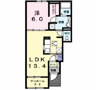 サングリーンA【1階】の間取り