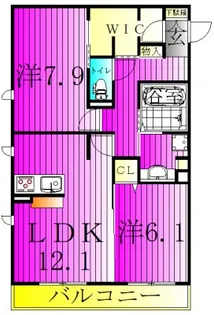 ハピネスストーム【2階】の間取り