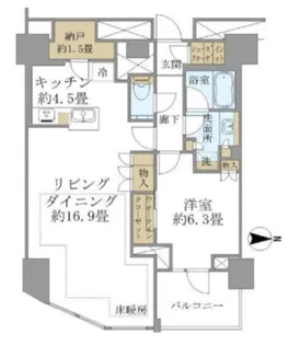 Brillia Tower代々木公園CLASSY【17階】の間取り