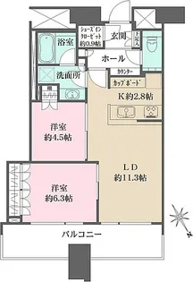 スカイズ タワー&ガーデン【39階】の間取り