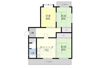 シャルマン川西【1階】の間取り