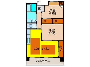 OPH北千里駅前4号棟【10階】の間取り