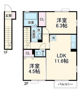 フィオーレ I【2階】の間取り