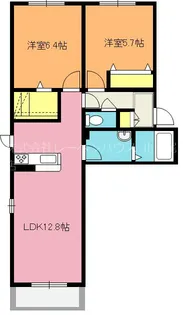 ラベイユ B【2階】の間取り