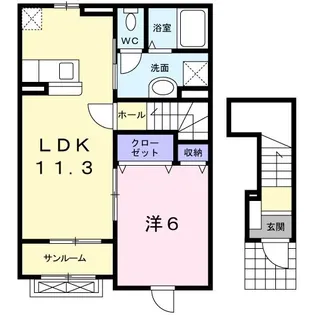 アライブIII【2階】の間取り