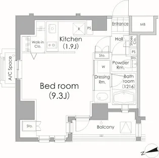 パークハビオ戸越【1階】の間取り