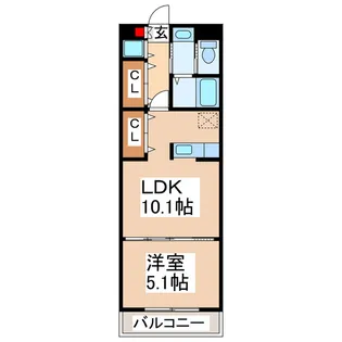 エヴァーグリーン水前寺西・参番館【4階】の間取り