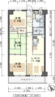 グリシーヌ・S【6階】の間取り