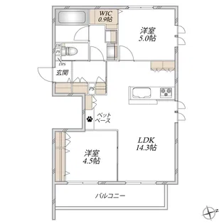シェリル仲町台【3階】の間取り