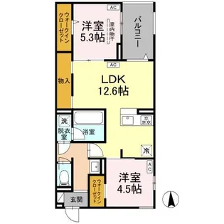 セレスティア上井草【2階】の間取り