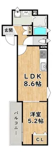ラモーナ佃I【1階】の間取り