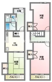 カサアスール【3階】の間取り