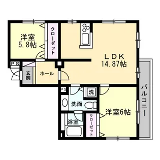 メルローズコート【8階】の間取り