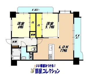 ギャラン井堀【7階】の間取り